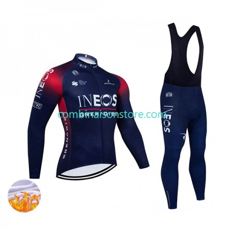 Maillot Cyclisme Hiver + Collant à Bretelles 2022 Ineos Grenadiers N001